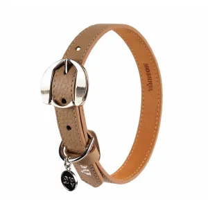 25% OFF: Moshiqa Hachiko Leather Dog Collar (Dark Beige)