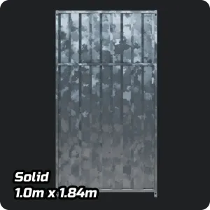 1.0 x 1.84m Full Solid Galvanised Dog Run Panel