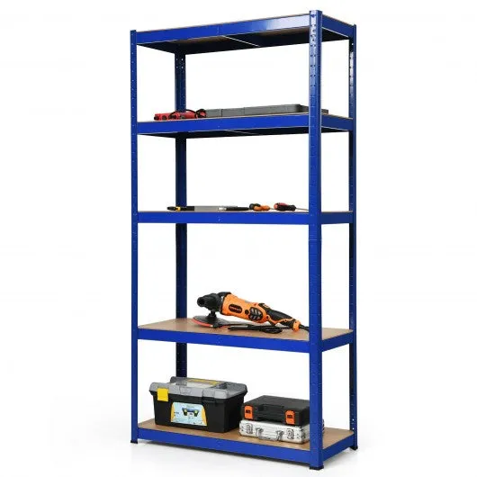 2 Pcs Storage Shelves Garage Shelving Units Tool Utility Shelves-Navy