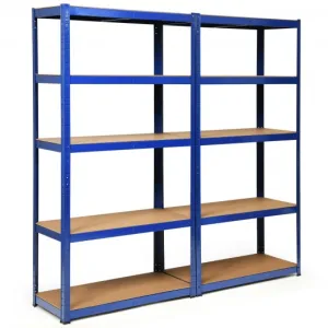 2 Pcs Storage Shelves Garage Shelving Units Tool Utility Shelves-Navy