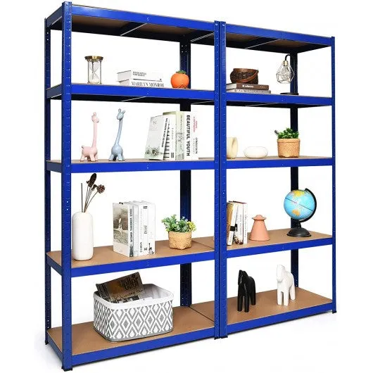 2 Pcs Storage Shelves Garage Shelving Units Tool Utility Shelves-Navy