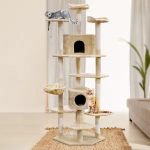 203cm Multi-Level Cat Tree, Scratch Posts, Hammock - i.Pet