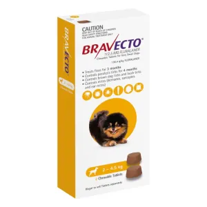 6 Month Bravecto Chew for Very Small Dogs Yellow