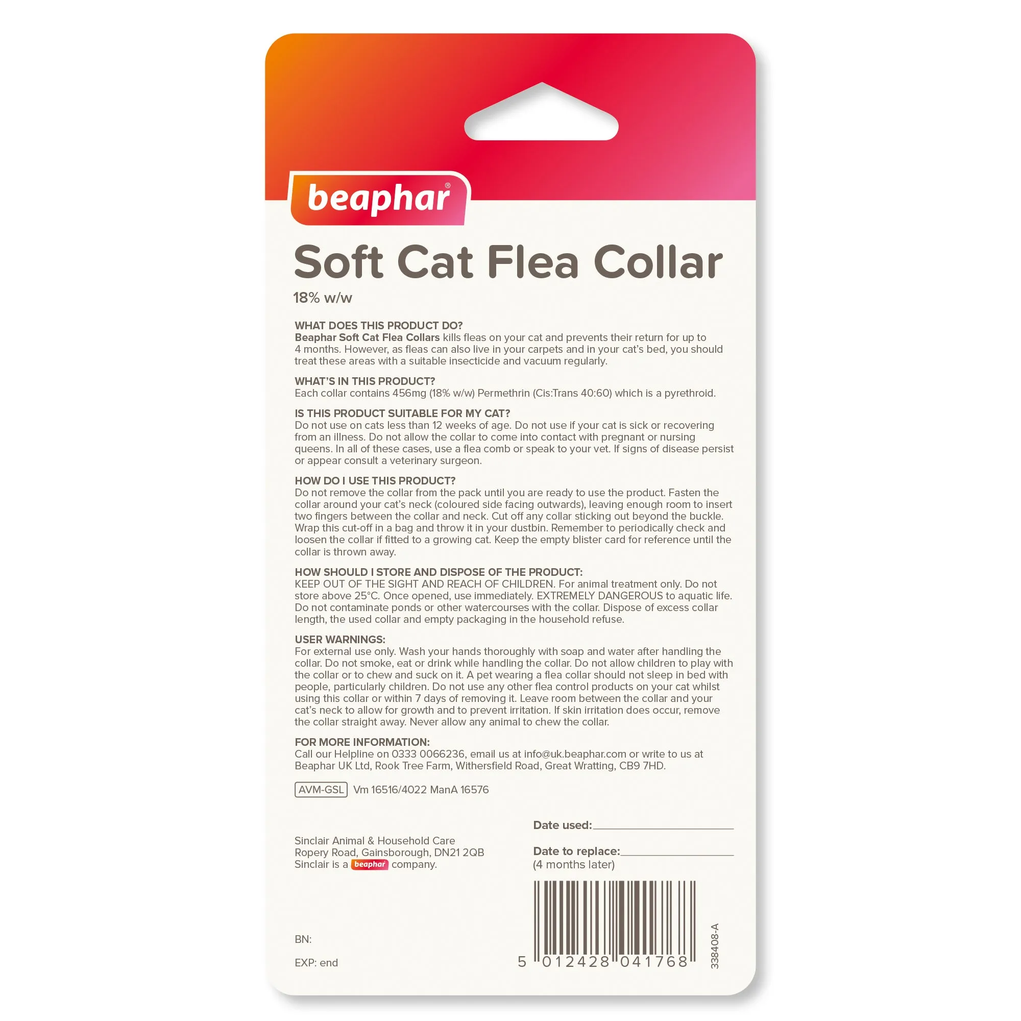 Beaphar | Cat Flea Control | Adjustable Glitter Safety Collar