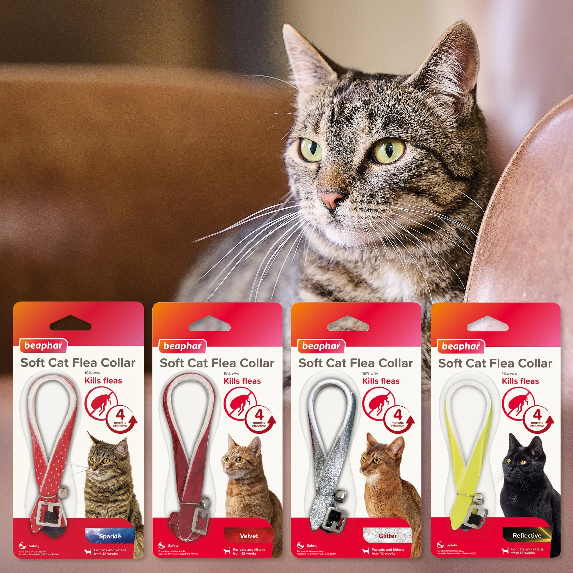 Beaphar | Cat Flea Control | Adjustable Velvet Safety Collar