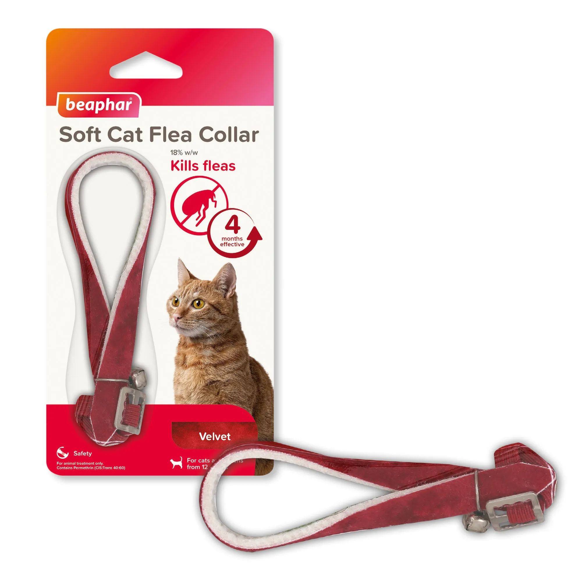 Beaphar | Cat Flea Control | Adjustable Velvet Safety Collar