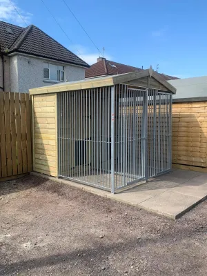 Benchmark Dog Kennel with Apex Roof - Duo 6.5 x 7ft, Premium Wood Range