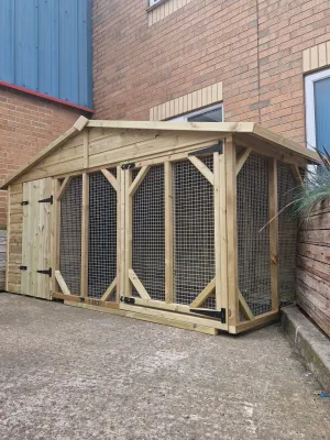 Benchmark Dog Kennel with Apex Roof - Single 10 x 6.5ft, Classic Wood Range