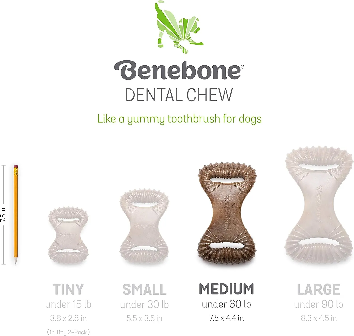 Benebone Dental Chew Peanut Butter Flavor Dog Chew Toy