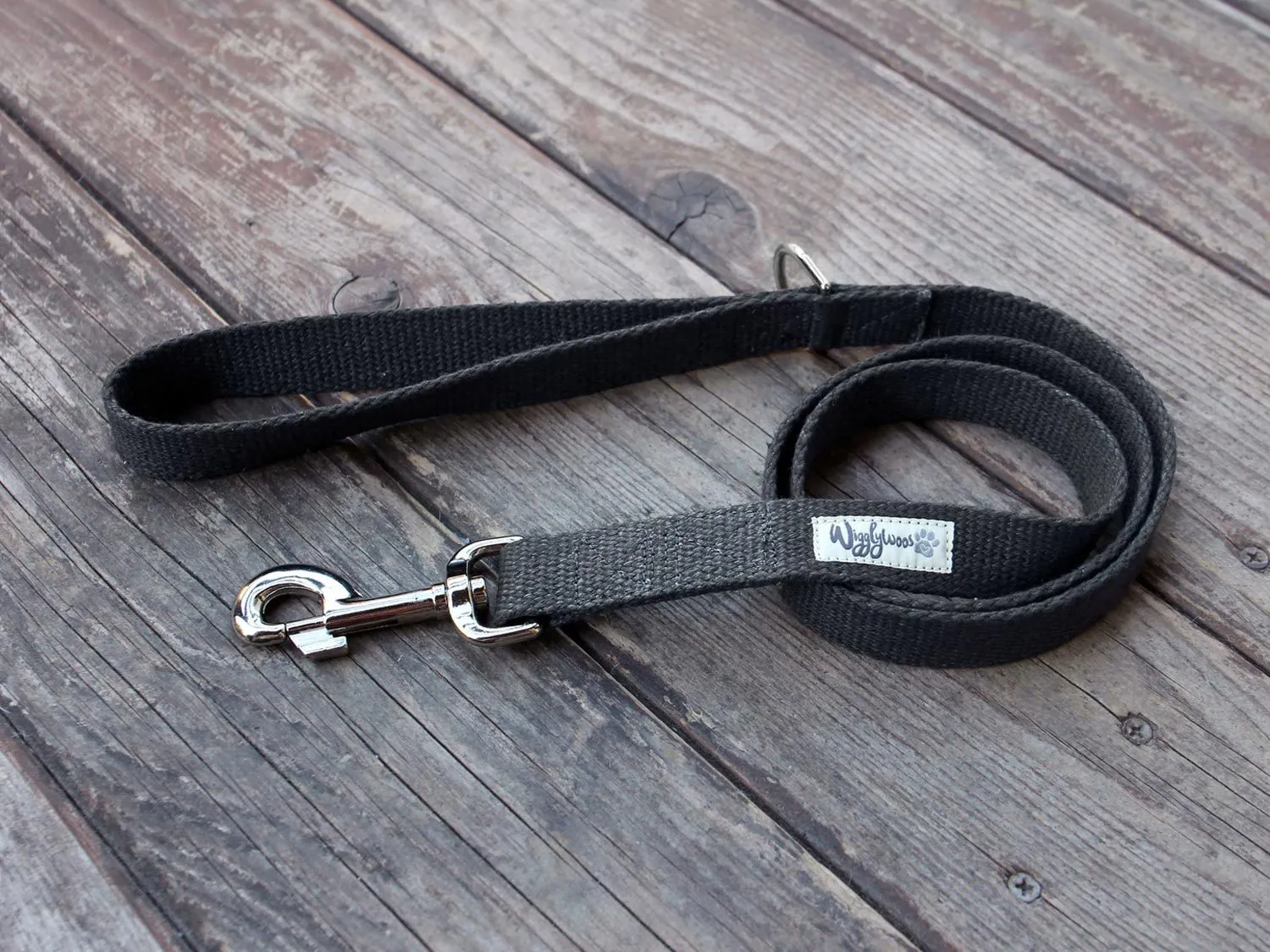 Black Just Hemp Flat Dog Leash