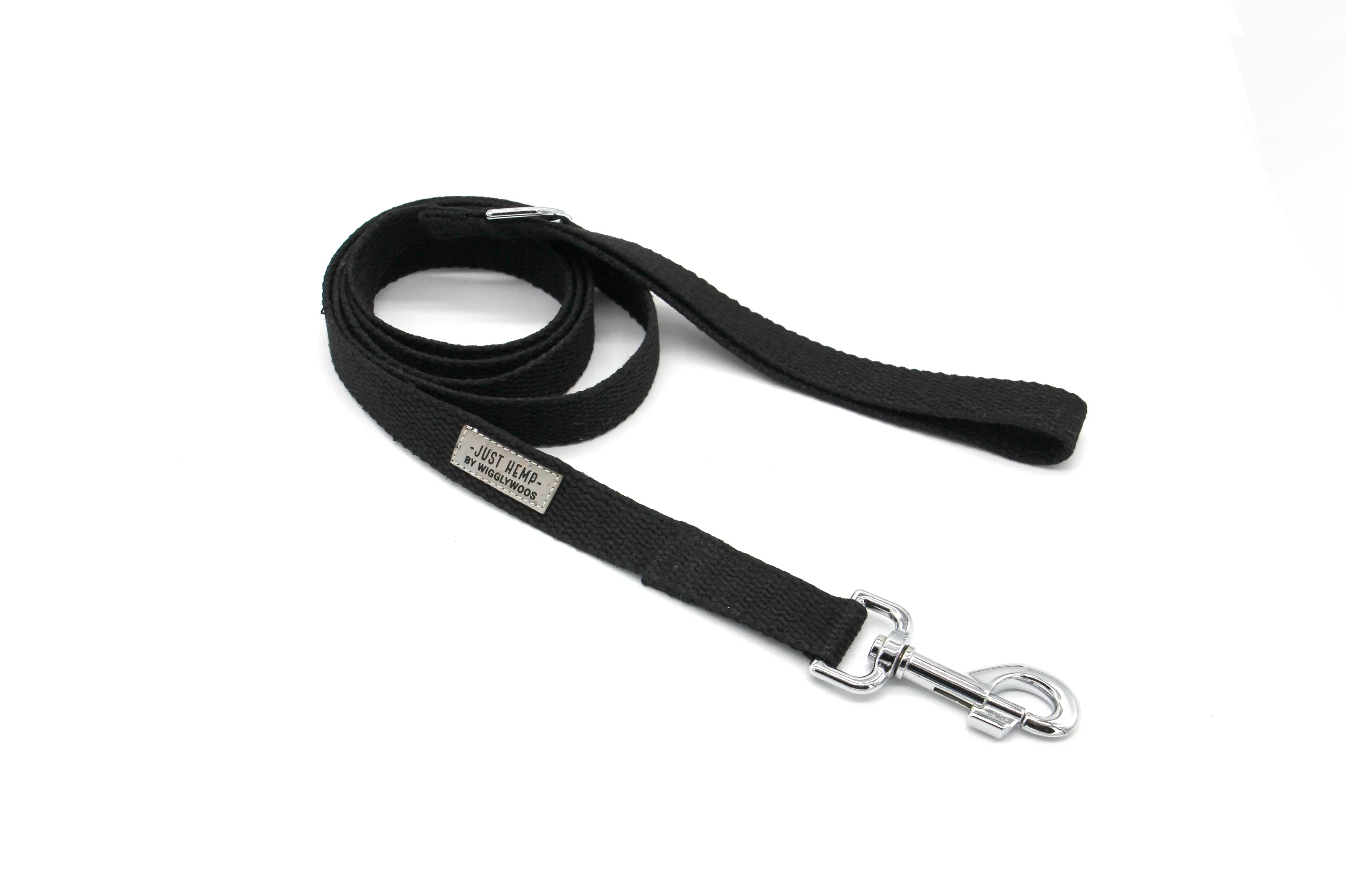 Black Just Hemp Flat Dog Leash