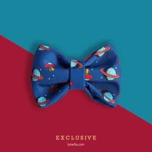 Bowtix Handmade Dog Collar With Removable Bowtie - Cosmic Spaceship