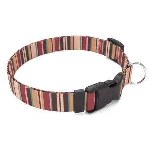 Burgundy Stripes Dog Collar