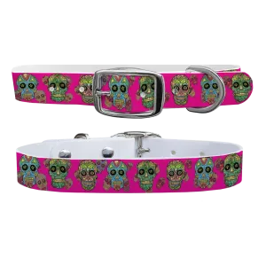 C4 Dog Collar (Sugar Skulls Hot Pink )