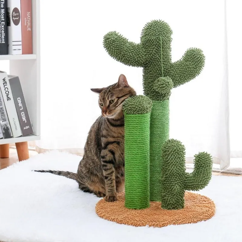 Cactus Cat Scratching Post 3 Sisal Scratching Poles   Hanging Ball