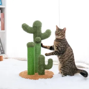 Cactus Cat Scratching Post 3 Sisal Scratching Poles   Hanging Ball