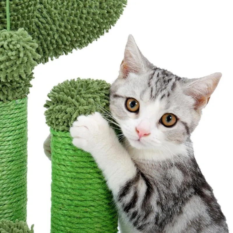 Cactus Cat Scratching Post 3 Sisal Scratching Poles   Hanging Ball