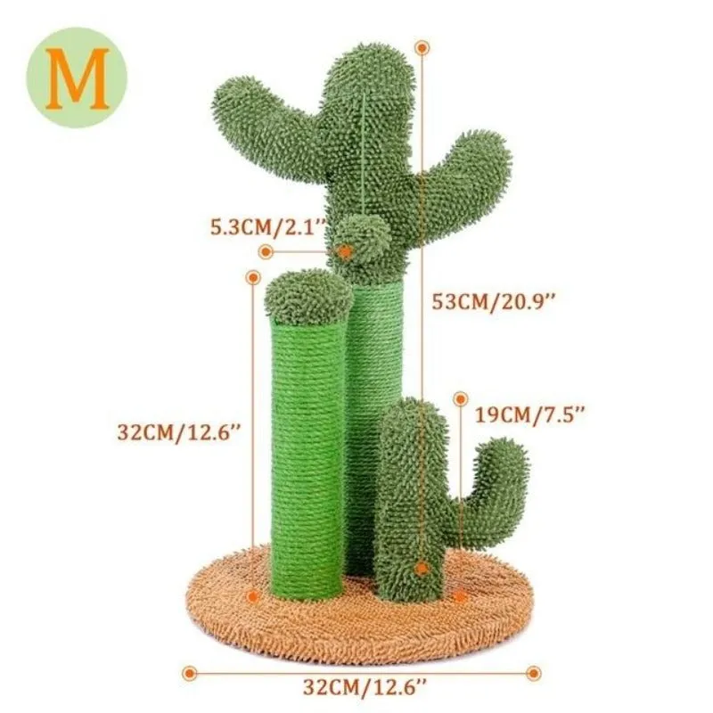 Cactus Cat Scratching Post 3 Sisal Scratching Poles   Hanging Ball