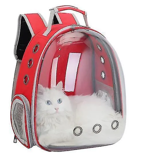 Cat Carrier Backpack,Space Capsule Knapsack Pet Travel Bag Waterproof Breathable（Pink）