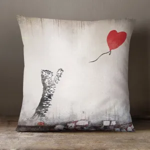 Cat With Balloon Soft Feel Cushion