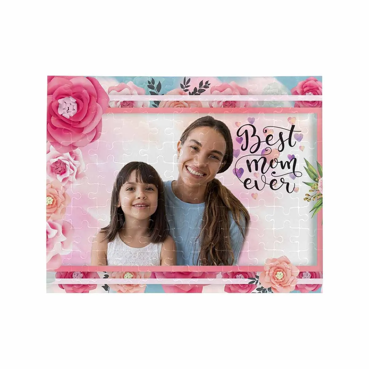 Custom Photo Loving Mother Daughter Rectangle Jigsaw Puzzle Best Indoor Gifts 110 Pieces