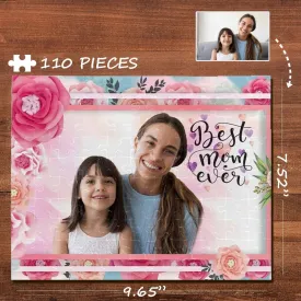 Custom Photo Loving Mother Daughter Rectangle Jigsaw Puzzle Best Indoor Gifts 110 Pieces