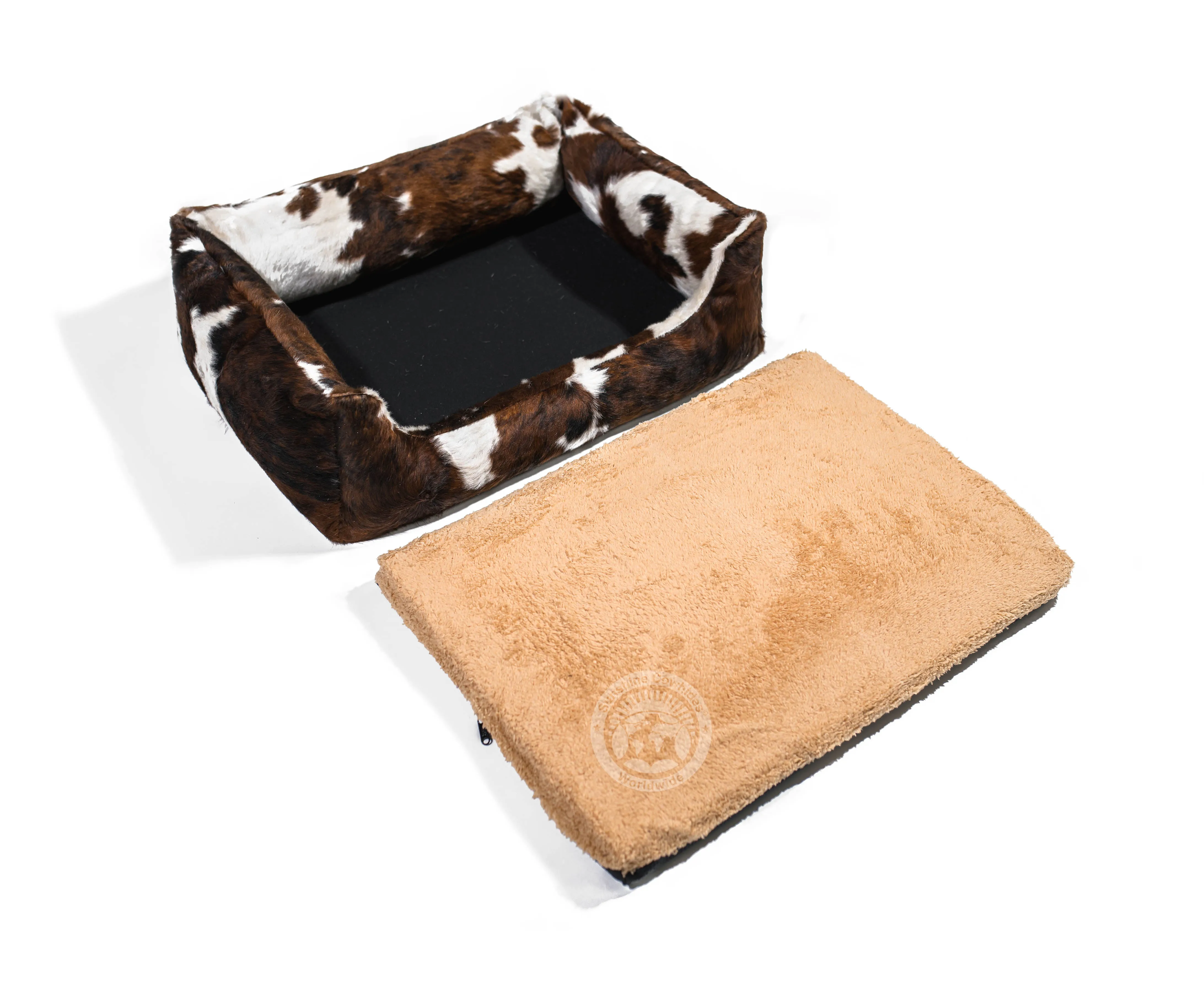 Dark Brindle Cowhide Pet Bed, 22X29X8"