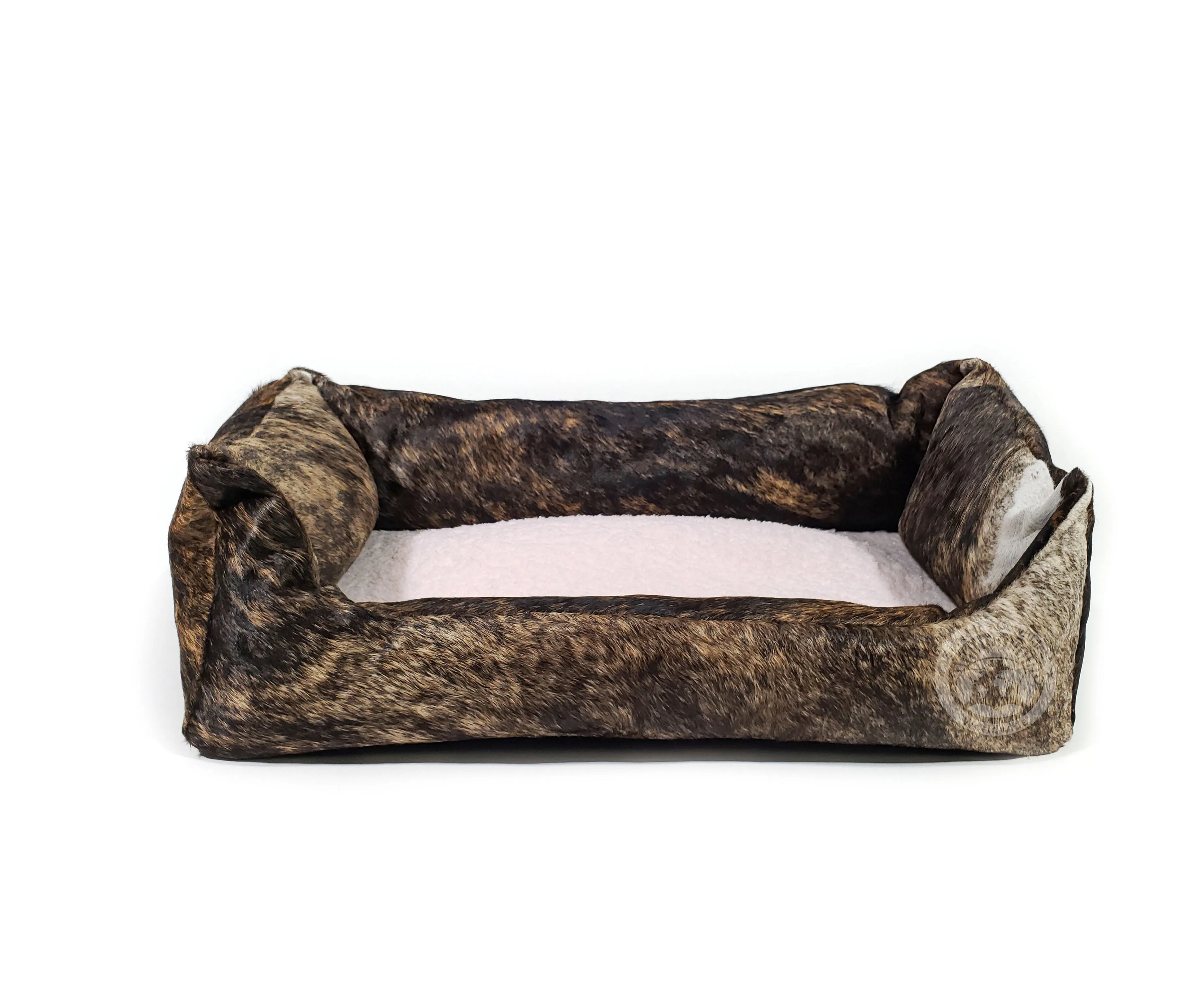 Dark Brindle Cowhide Pet Bed, 22X29X8"