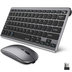 Delton N35 Wireless Keyboard and Mouse, Bluetooth Keyboard Mouse Combo Auto Pair USB Dongle