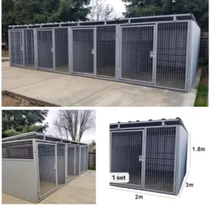 Dog Outdoor Kennel Runs - ‘Seriously Strong’ 3Mx2M 1-10/row or single unit