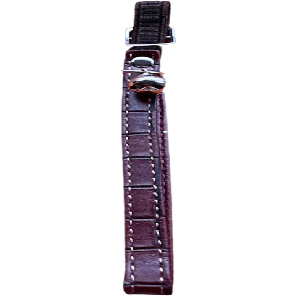 Elastic Cat Collar Leather Look Dark Brown - Adjustable Comfortable Durable Pet Accessory