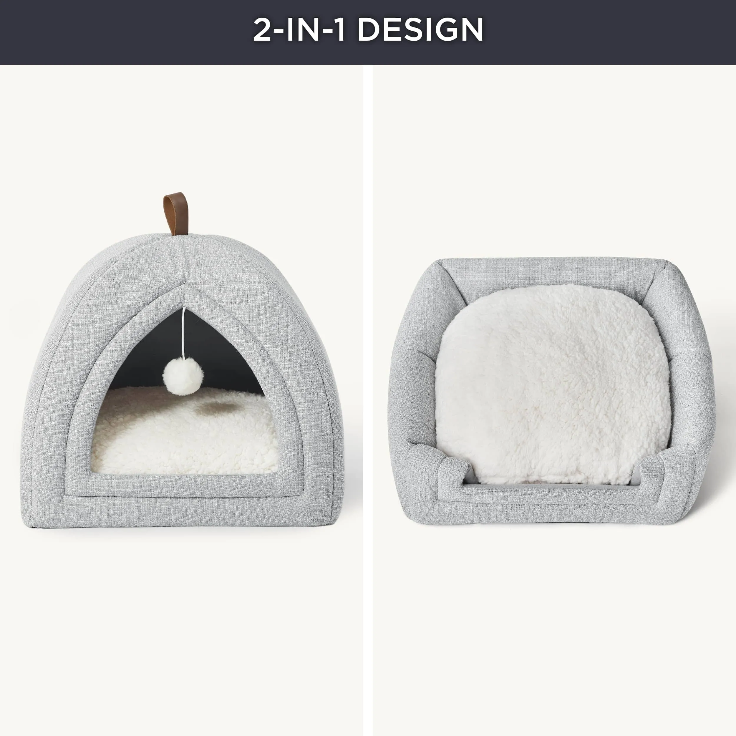 Faux-Linen Cat Dog Tent