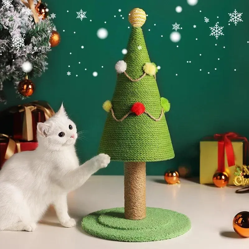 Festive Cat Tree Sisal Scratcher Climbing Frame