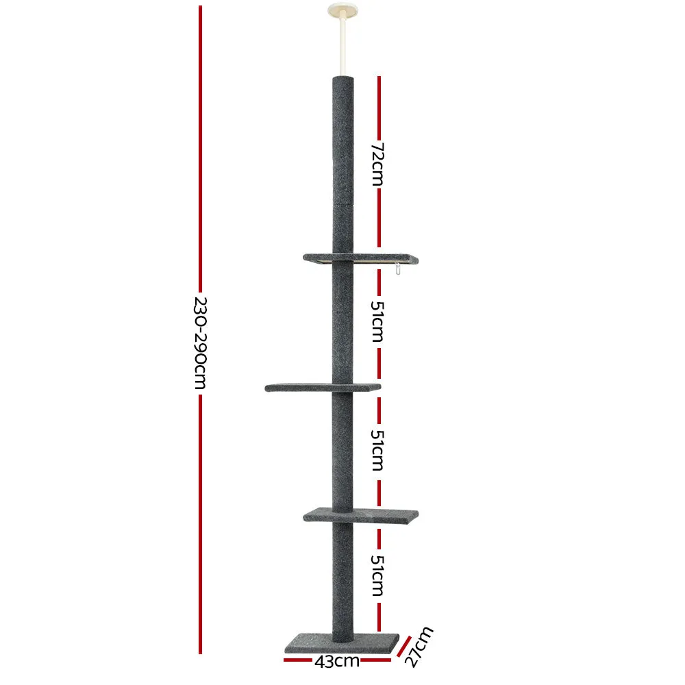 Floor-to-Ceiling Cat Tree with 4 Levels & Sisal Posts - i.Pet