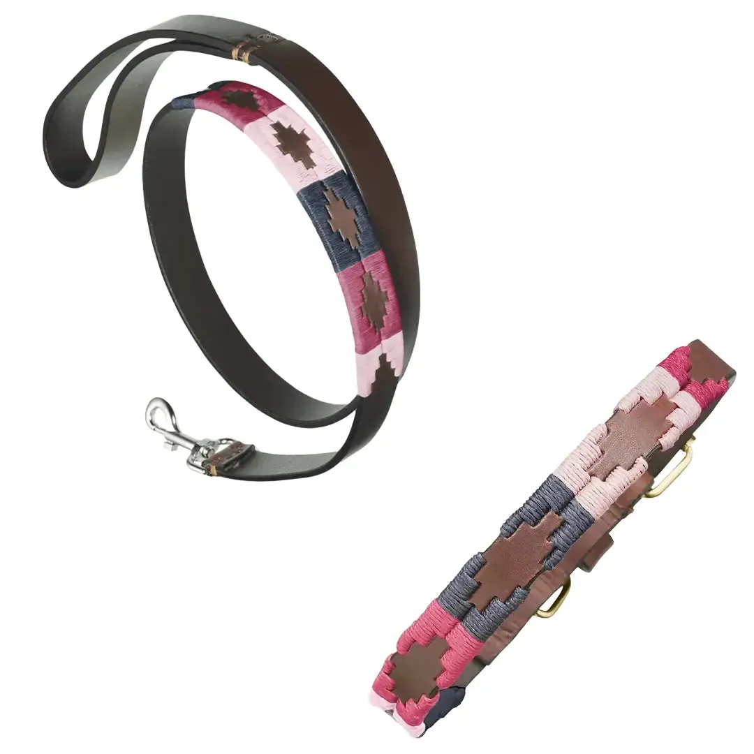 Leather Dog Collar & Lead - Petalo by Pampeano