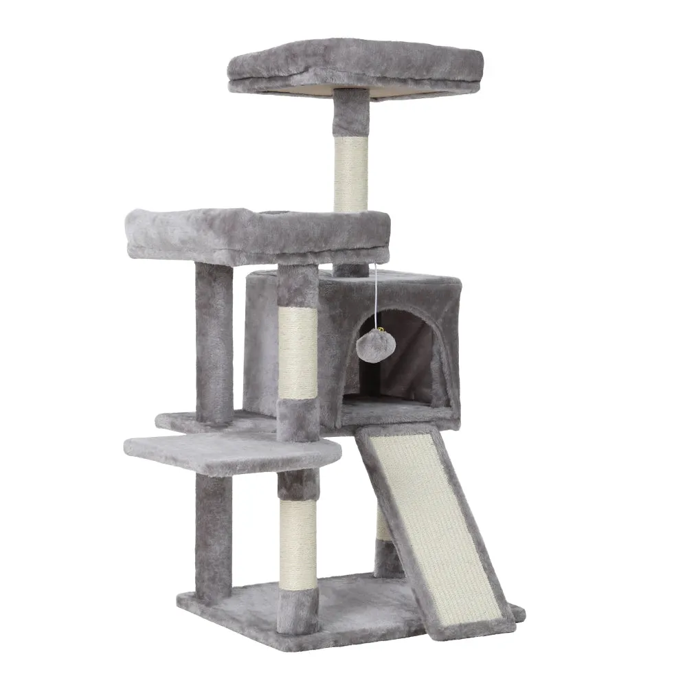 Medium Cat Tree Tower with Plush Velvet, Sisal Posts - i.Pet