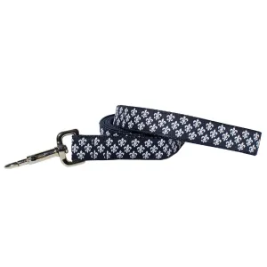 Midnight Navy Mini Fleur de Lis Dog Leash