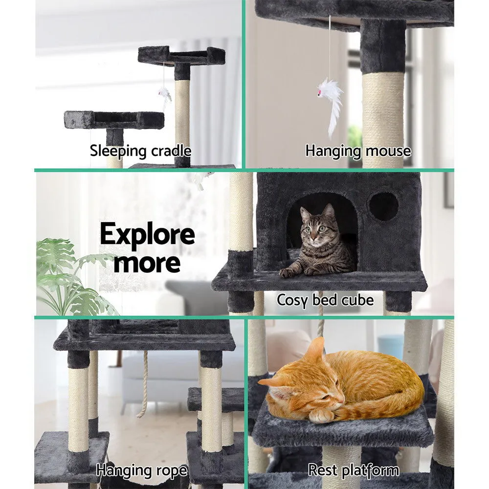 Multi-Level Cat Tree, Sisal Poles & Hammock - i.Pet