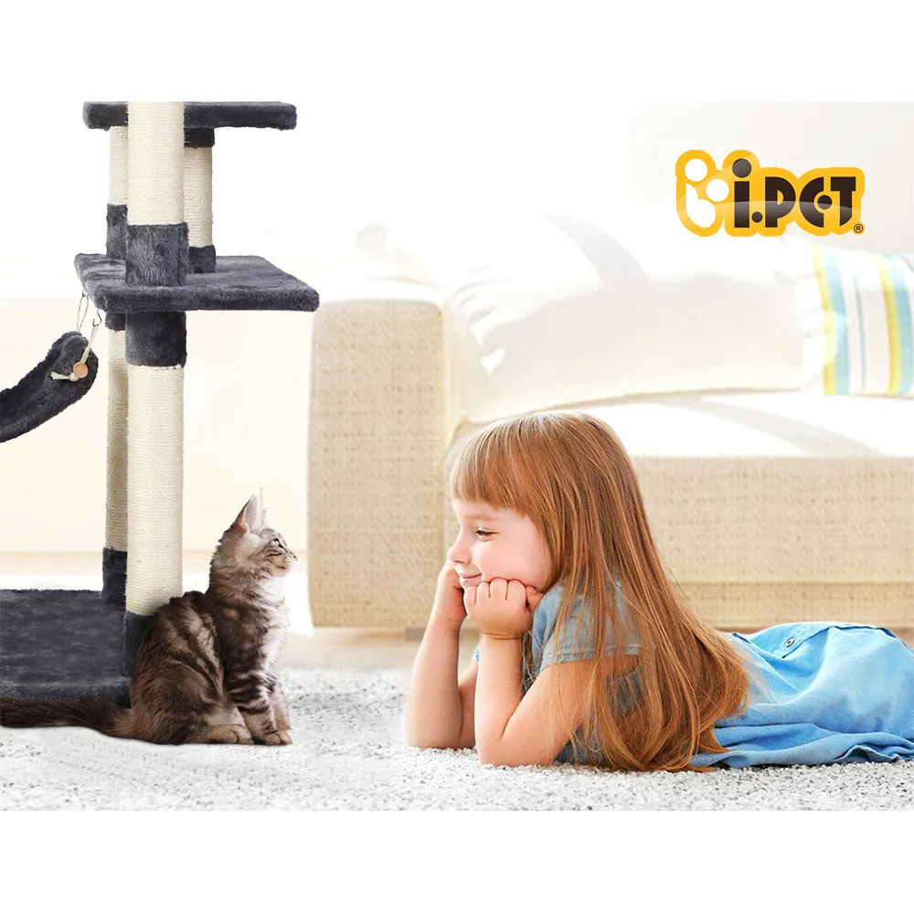 Multi-Level Cat Tree, Sisal Poles & Hammock - i.Pet