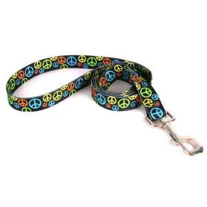 Neon Peace Signs Dog Leash