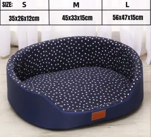 Oval shaped Small / Medium Breed Dog Puppy Cat bed polka dot cotton cute & comfortable