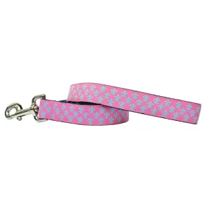 Panama Pink Mini Fleur de Lis Dog Leash