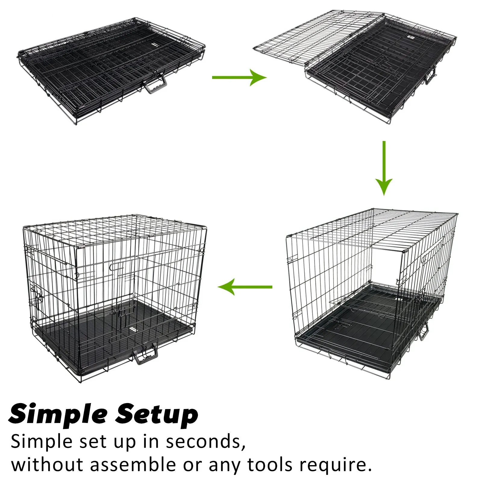 Paw Mate Wire Dog Cage Crate 48in with Tray   Cushion Mat   Blue Cover Combo