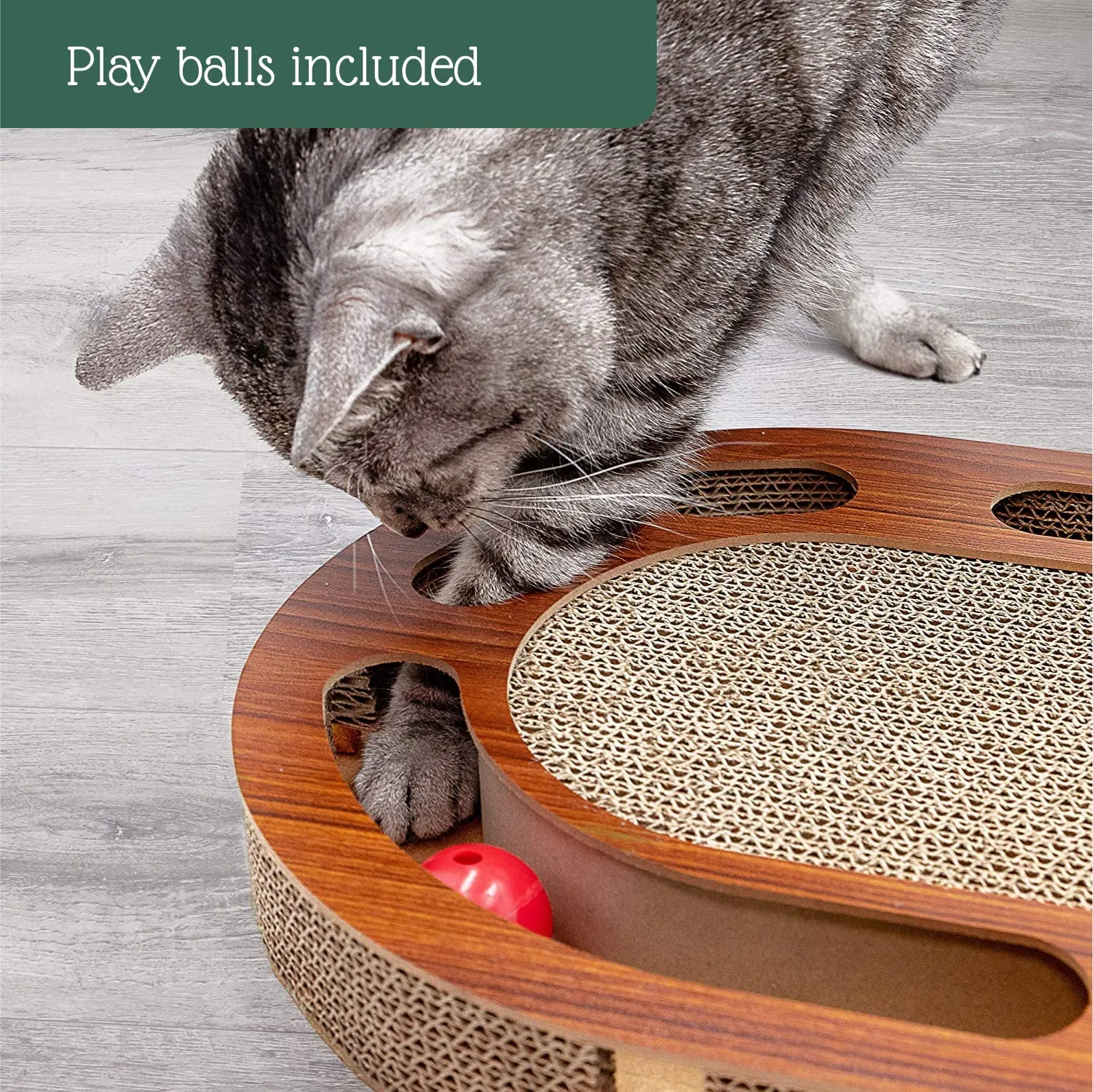 Pfotenolymp Cat Playground - Interactive Cat Toy/Scratching Board Made of Corrugated