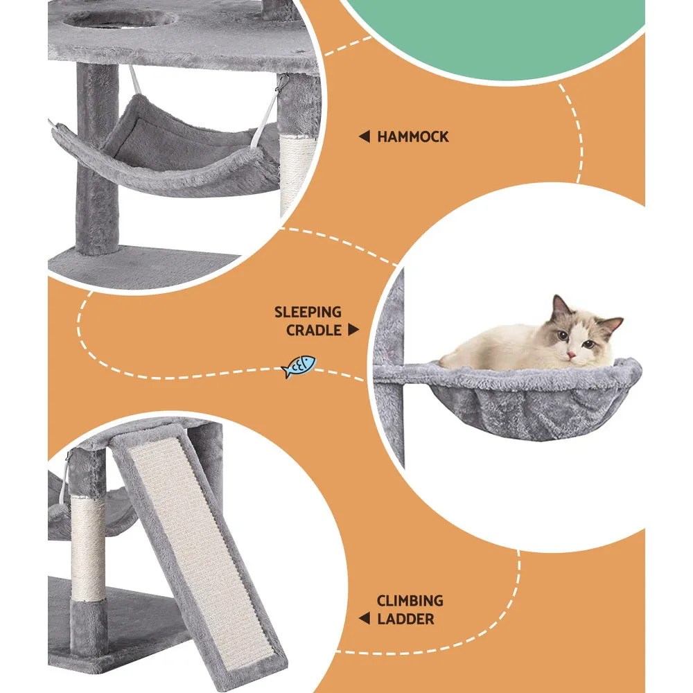 Plush Multi-Level Cat Tree Condo with Sisal Posts - i.Pet