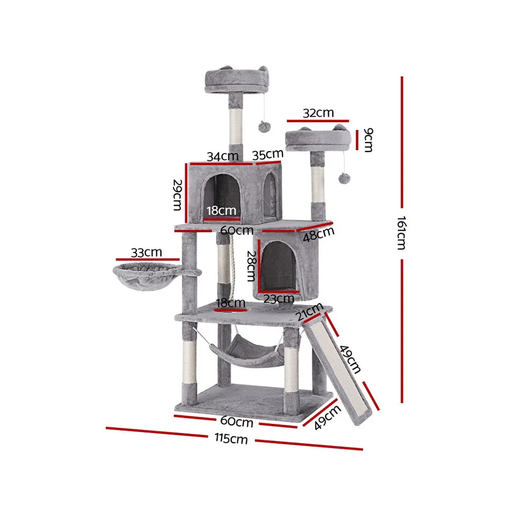 Plush Multi-Level Cat Tree Condo with Sisal Posts - i.Pet