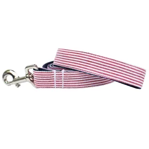 Red Seersucker Dog Leash