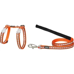 Reflective Fish Orange Cat Harness & Lead Combo