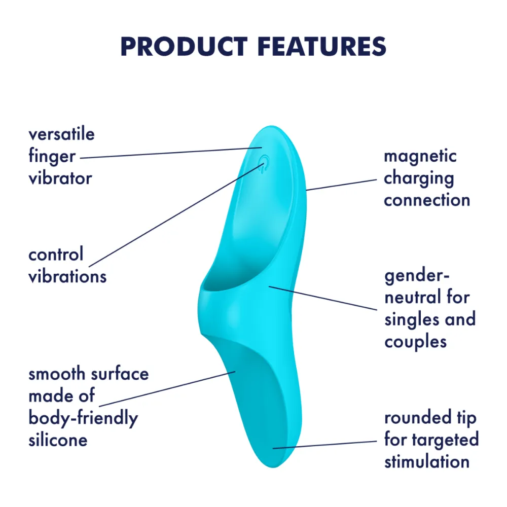 Satisfyer Teaser Finger Vibrator - Light Blue