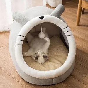 Self-Warming Cat Tent Bed Foldable Washable